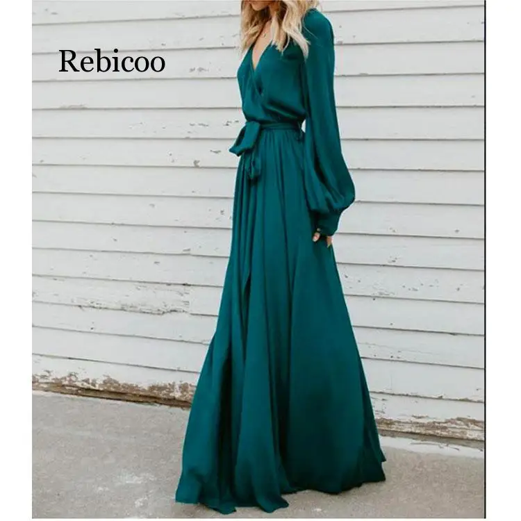 Модные элегантные вечерние платья с V образным вырезом длинное платье в стиле