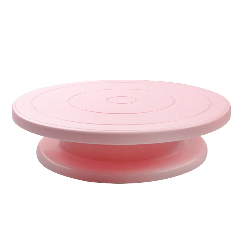 27cm 100-pink 27 см пластиковый поворотный стол для торта, вращающийся нож для торта, пластиковый нож для украшения теста, поворотный стол, противоскользящая круглая подставка для торта, поворотный стол - Цвет: 27cm 100-pink