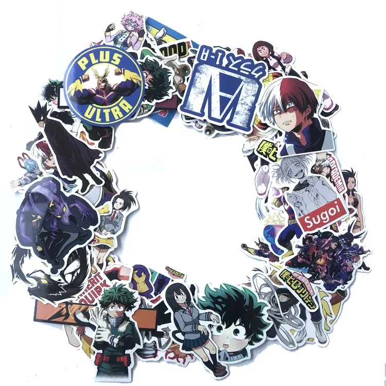 70pcs Japanese manga My Hero Academia suitcase Stickers laptop skateboard Anime Character Electric car decals | Автомобили и
