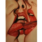 Алмазная мозаика сделай сам, вышивка крестиком, мозаика с тремя красными губами Для лесбийских девушек, сенсорный поцелуй, украшение для дома