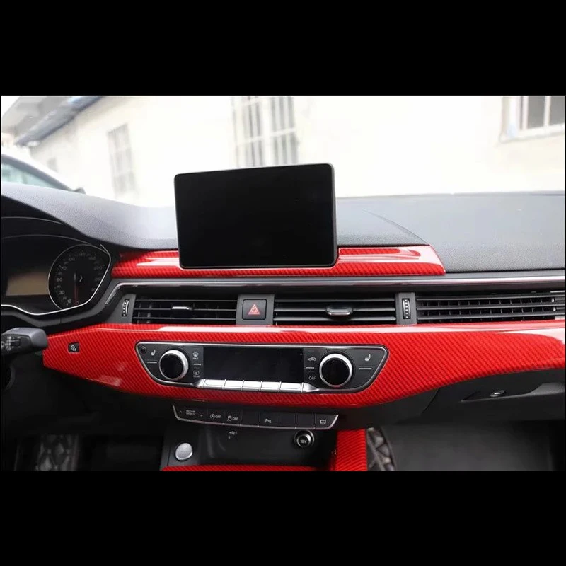 

For Audi A5 2017-2019 Left Hand Drive 2PCS Carbon Fiber ABS Car Dashboard Trim Console Panel Molding Cover Car Styling