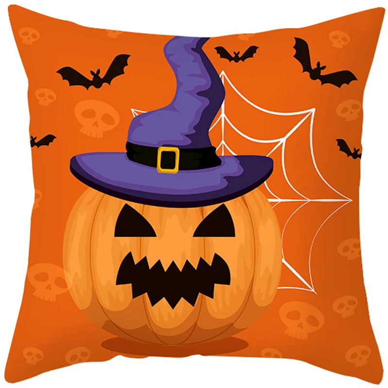 

LuanQI Halloween Cotton Sofa Cushions Cartoon Pumpkin Pillowcase Throw Pillow Car Couch Decoration Cushion Cover For Living Room