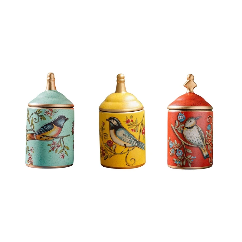 

Ceramic Tea Caddy Kitchen Canister Jars Storage Bottles Retro Tea Candy Tin Sugar Pot Organizer Storage Jar Cans Decor