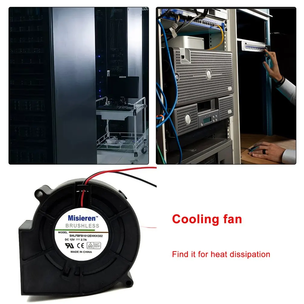 

12V 2.7A Turbo Blower Warm Air Barbecue Oven Exhaust Turbofan 9733 Direct Current 9cm Blower Ball Bearing