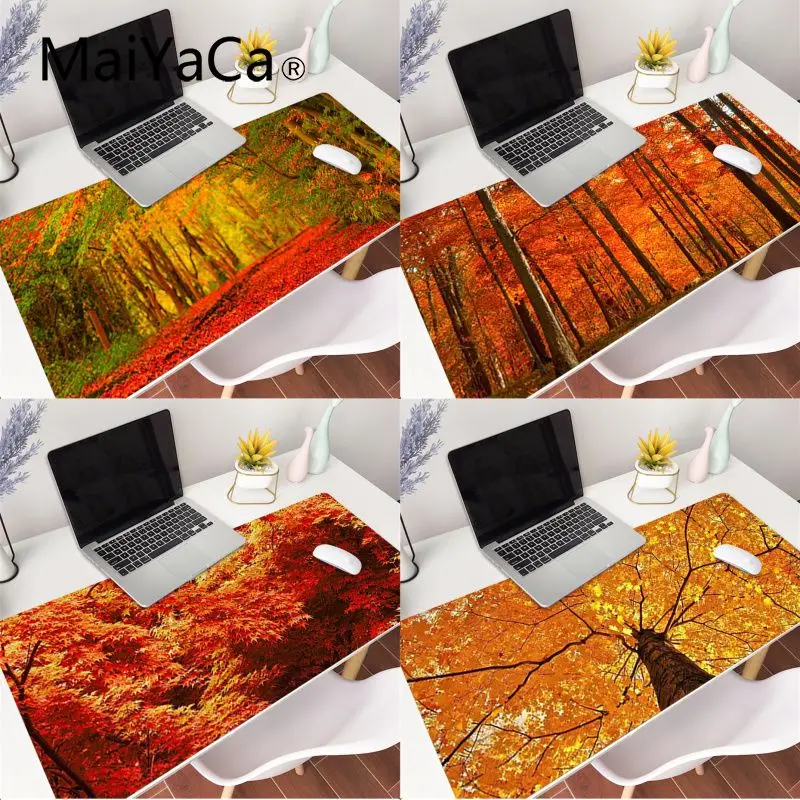

MaiYaCa Cool New beautiful Maple Forest gamer play mats Mousepad Gaming Mouse Pad Large Deak Mat 700x300mm for overwatch/cs go