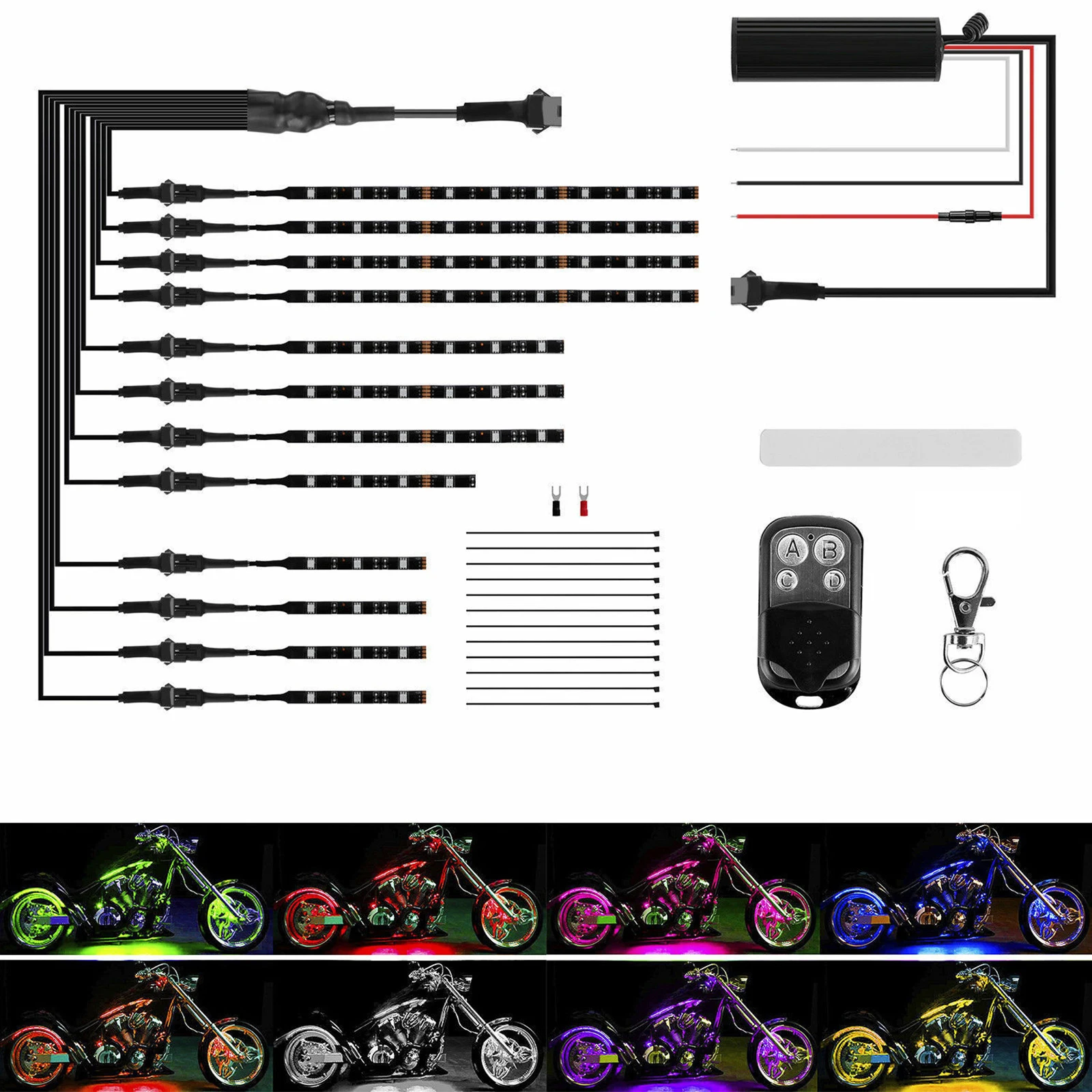 Artudatech 12x мотоциклетная Декоративная гирлянда для ATV RGB светодиодный неоновая