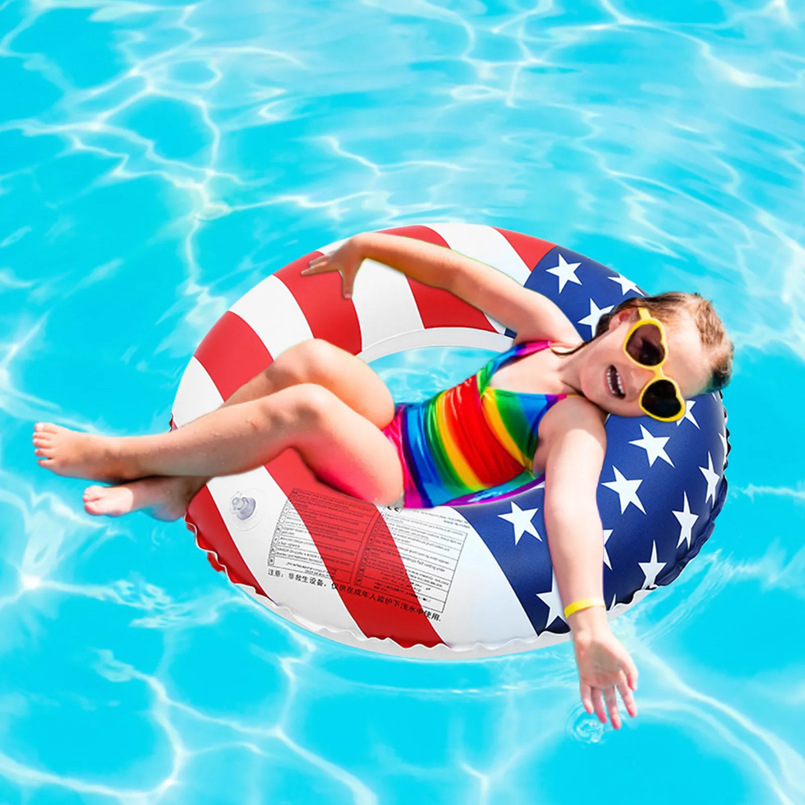 

80 см поплавок с американским флагом, летнее плавательное кольцо для взрослых, молодых мужчин, Надувное удобное плавательное кольцо