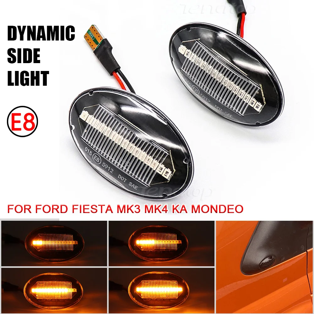 

For Ford Fiesta MK3 MK4 KA Mondeo Transit Tourneo LED Dynamic Turn Signal Light Side Marker Lamp Repeater Turn Lights Flasher