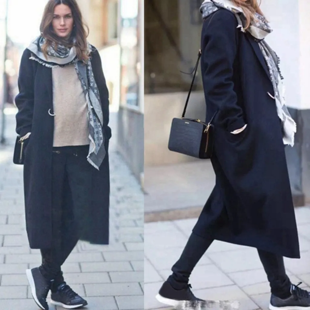 Новая мода 2019 Женская однотонная винтажная зимняя куртка для офиса с длинным