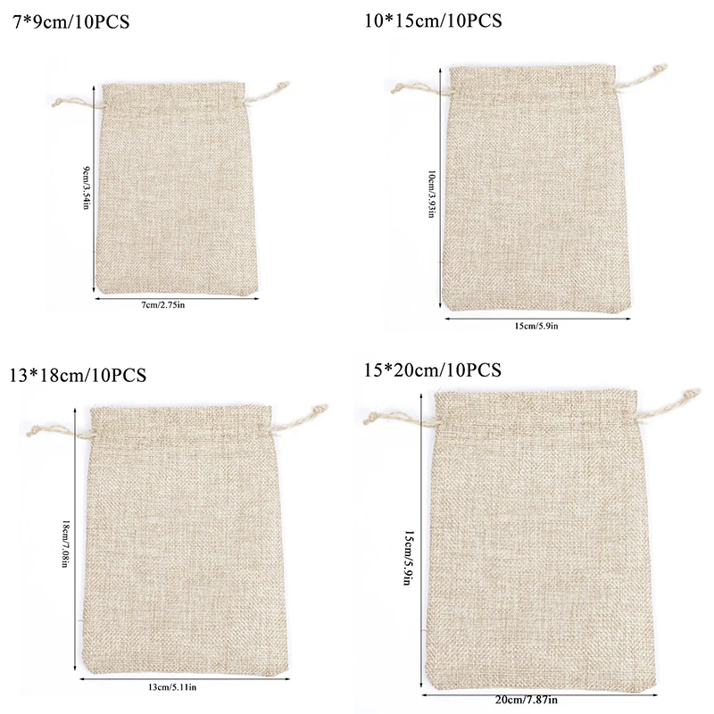 

Multi Size Reusable Cotton Drawstring Gift Bag Wedding Christmas Use Sachet Storage Charms Jewelry Packaging Linen Bag