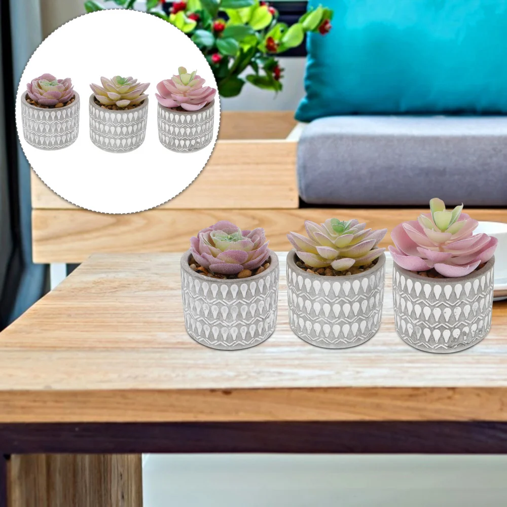 

3 Pieces Succulent Plant Decorative Adornment Lifelike Simulation Plant