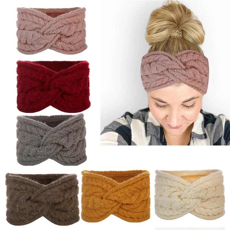 

6 шт., зимние повязки на голову, женские вязаные повязки на голову, головные повязки на голову, тюрбан