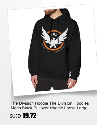 The Division худи The Division толстовки мужские черные пуловеры худи свободные большие Теплые повседневные хлопковые толстовки с длинным рукавом
