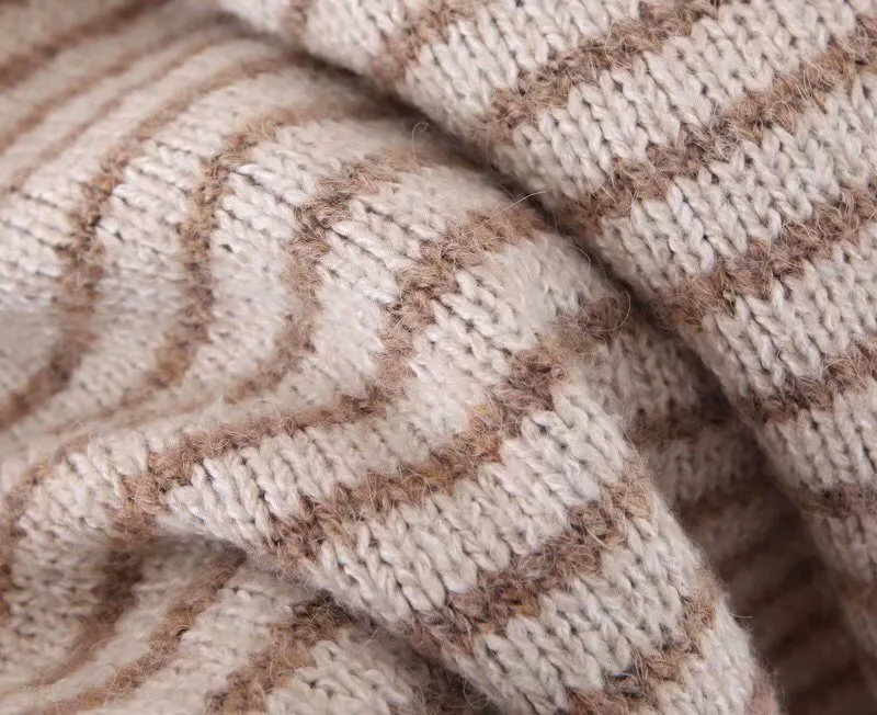 Женский трикотажный свитер с высоким воротом Свободный Длинный пуловер