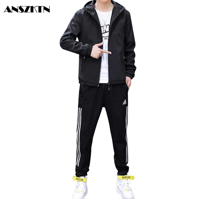 

ANSZKTN new style Tracksuits Sweatshirt Sporting Sets Winter Jacket + Pants Casual Clothing Men's Track Suit Sportswear Coat