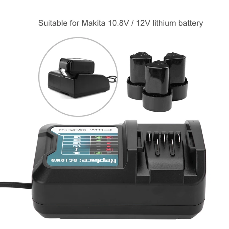 Быстрое зарядное устройство для литиевых батарей Makita 10 8 в 12 В Dc10Wd / Dc10Sb Dc10Wc Bl1015 Bl1016