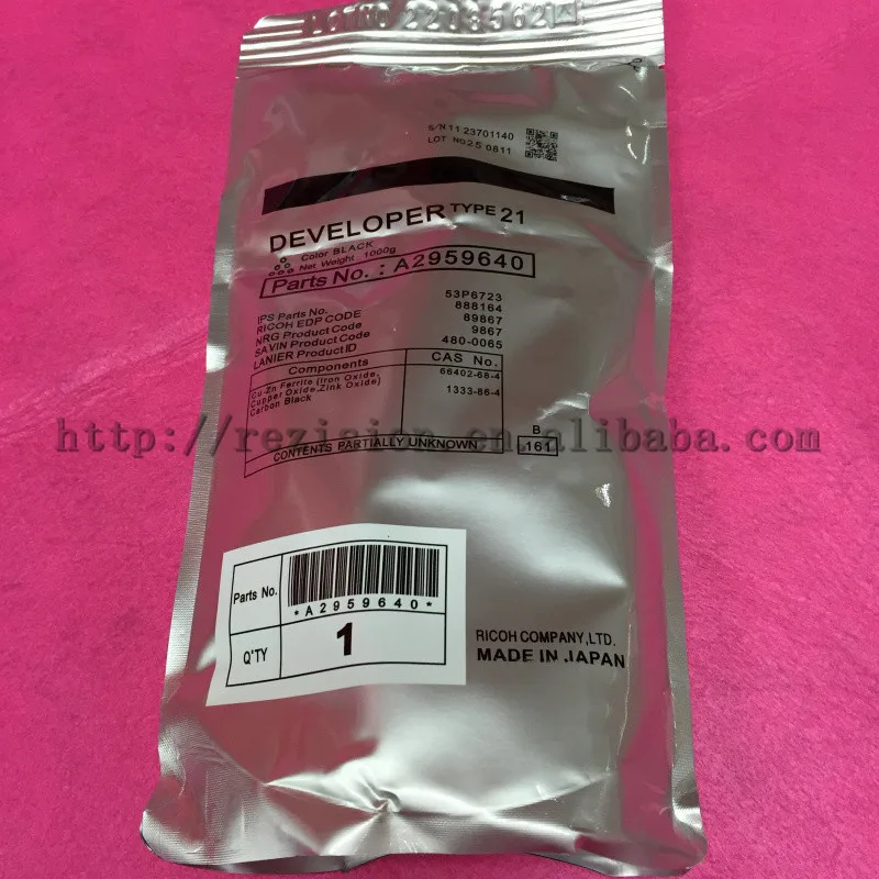 Черный порошок разработчика A2959640 для Ricoh тип 21 Aficio MP1085 1105 2090 2105 совместимый MP1105