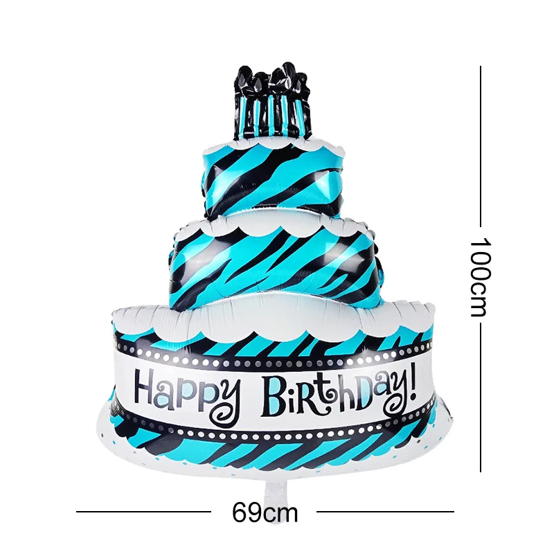 1pcs blue cake STARLZMU 13 шт с днем рождения воздушные шары День рождения украшения для взрослых буквы воздушные шары anniversaire гелиевый воздушный шар из фольги - Цвет: 1pcs blue cake
