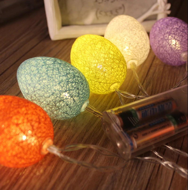 

String lights cotton thread egg light battery style cotton thread oval light outdoor indoor Christmas tree decoration 1pcs