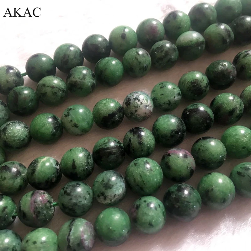 3 нити/набор 8 мм натуральный рубин в zoisite гладкие круглые свободные бусины для