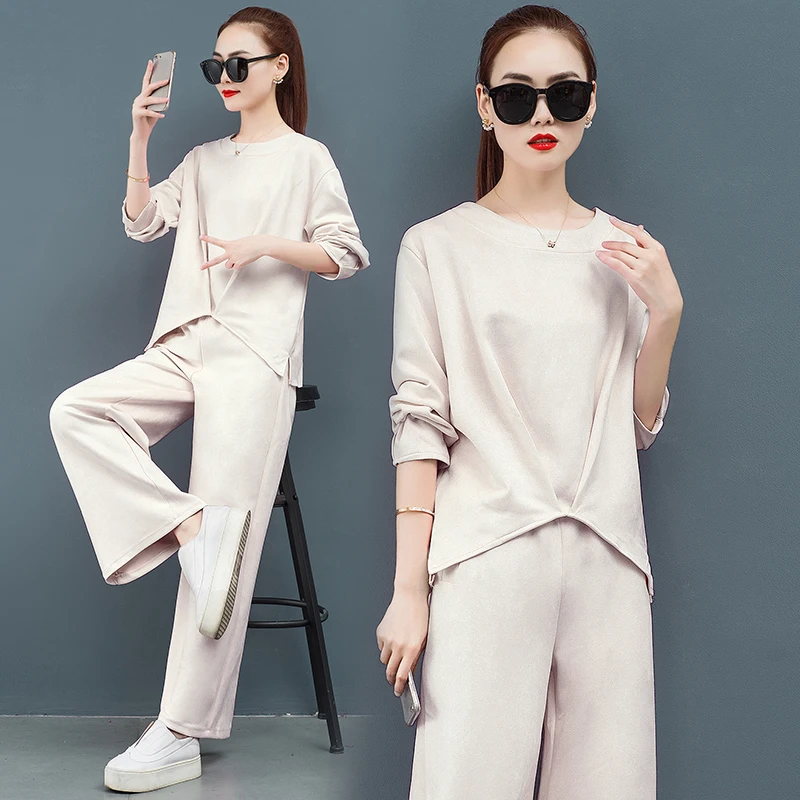 2019 Женский Повседневный Спортивный костюм модные женские однотонные толстовки с