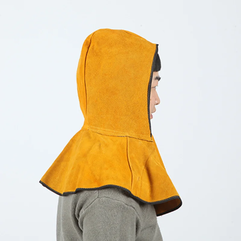 

Welder Hat Full Cowhide Head-mounted Protective Dust-proof and Flame-retardant Full Face Mask Shawl Breathable Welding Helmet