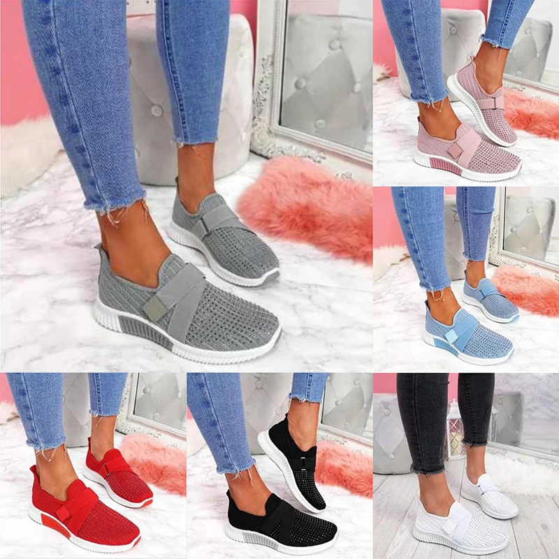 

Женские кроссовки на липучке, легкие дышащие сандалии на плоской подошве, повседневные сандалии, Размеры 35-43, лето-осень 2021