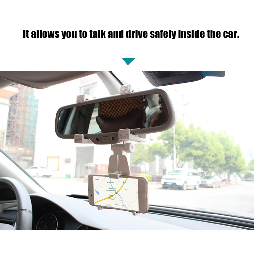 Регулируемое Автомобильное зеркало заднего вида кронштейн держатель мобильного