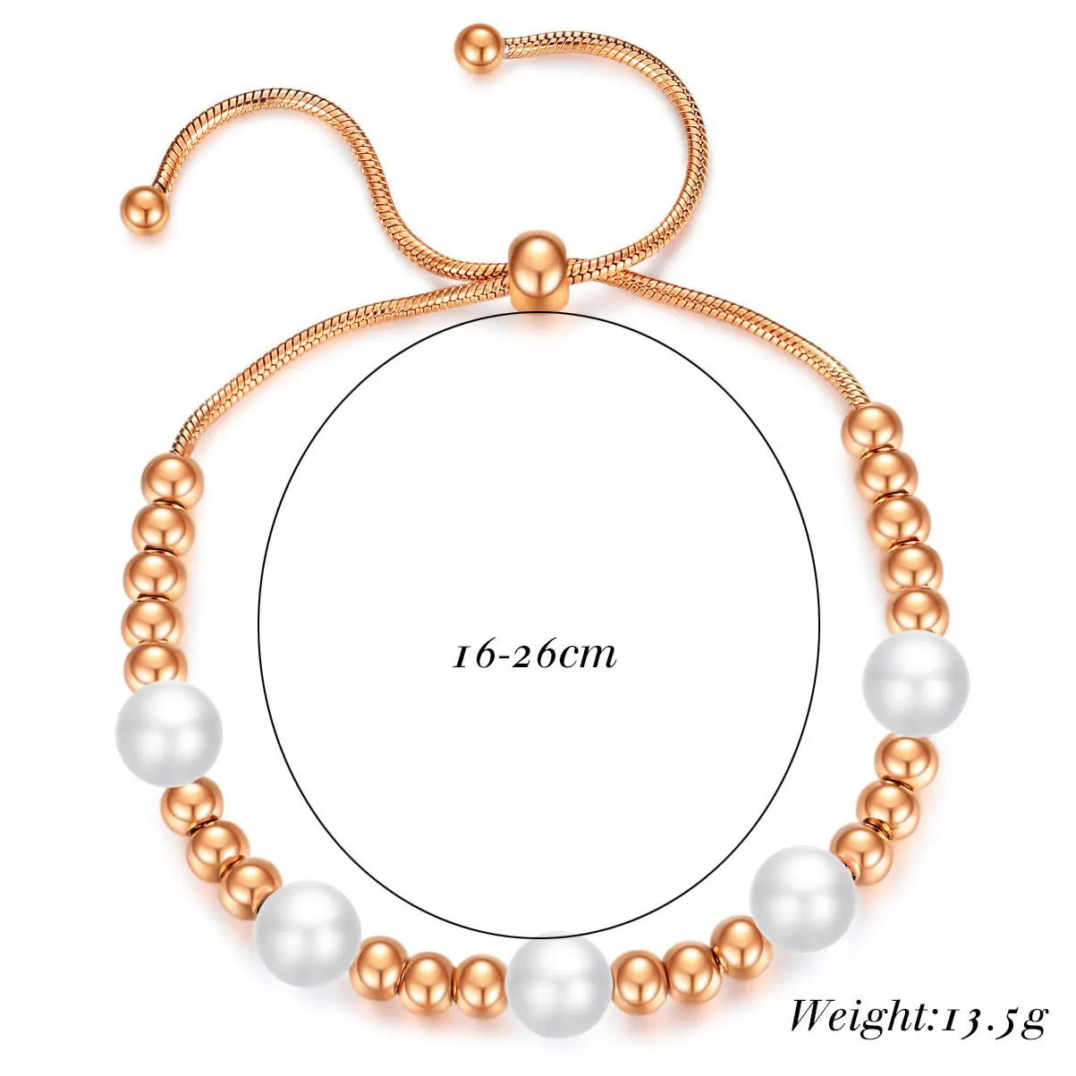 

Lady Temperament Round Bead Imitation Pearl Women's Bracelet Stainless Steel Gold-plated Luxury Charm Female Cuff Bangle Jewelry
