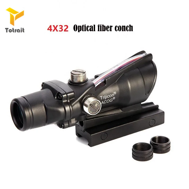 Охотничий оптический прицел topiston ACOG 4X32 из натурального волокна с зеленой красной