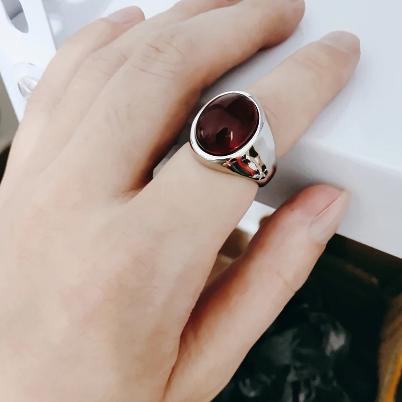 Роскошные круглые кольца с красным камнем высокого качества для женщин и мужчин