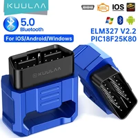 Автомобильный диагностический инструмент KUULAA ELM327, OBD2, ELM 327, V2.2, сканер Bluetooth 5,0, OBDII, OBD 2, сканер, инструменты, считыватель для Android/IOS/ПК