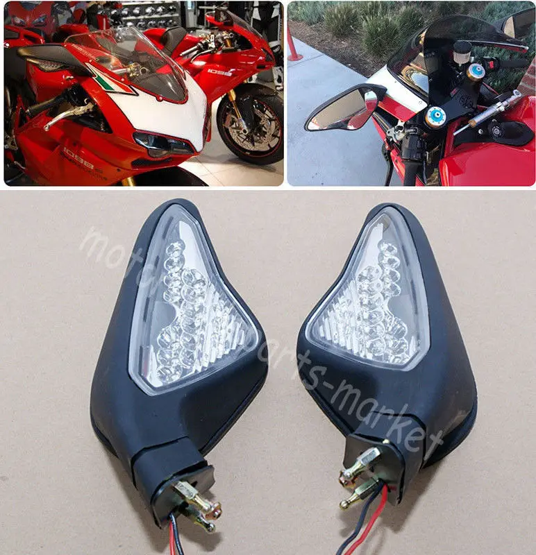 Зеркала заднего вида для мотоцикла светодиодсветодиодный указатели поворота