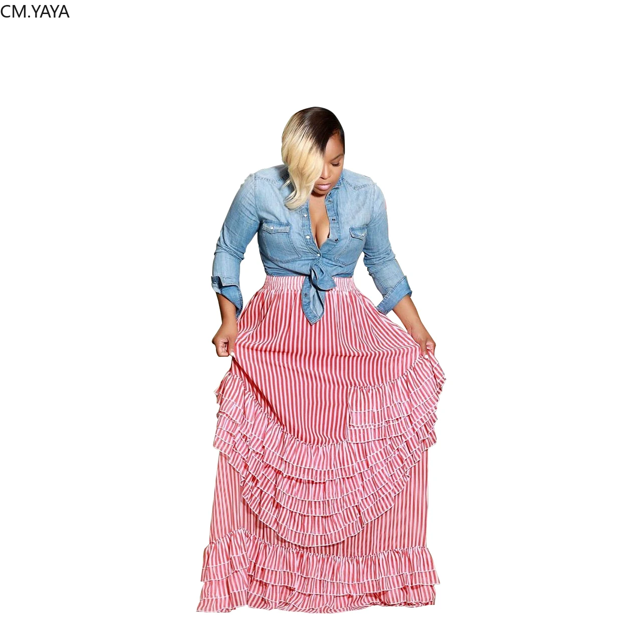 GL новая зимняя женская осенняя полосатая рубашка с принтом длинные штаны высокой