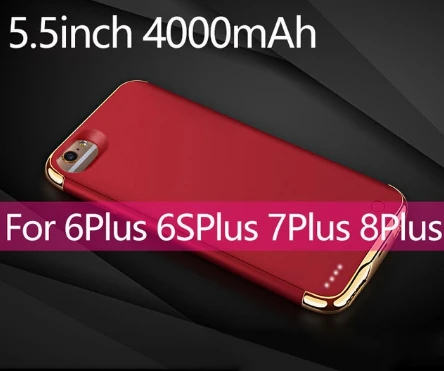 Ультра тонкая батарея чехол для iPhone 6 6 S 7 8 3500/4000 мА/ч, Мощность банковская карта чехол внешнее резервное зарядное устройство чехол для iPhone 6 6s 7 8 plus - Цвет: 6P 6SP 7P 8P Red