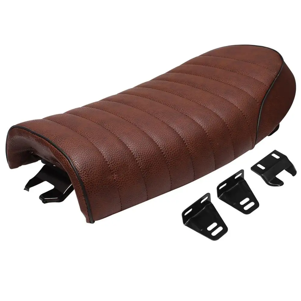 Сиденье для мотоцикла коричневое винтажное плоское седло Ретро сиденье Honda CG CB200