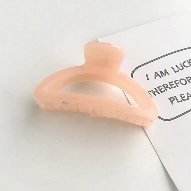 

2021 New Acrylic Hair Claws Geometric Hair Clamp Grab Simple Shark Clip Barrette Candy Color Ponytail Clip Makeup Styling Tools