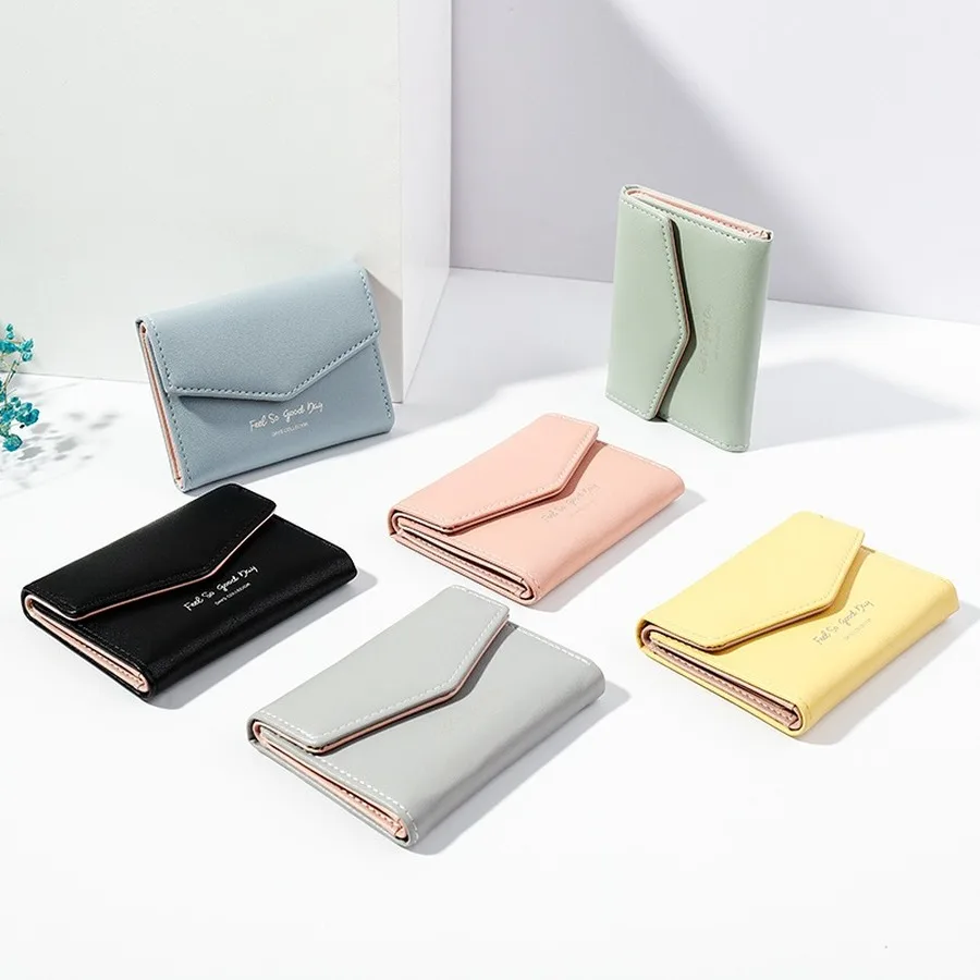 Модные многофункциональные бумажники в три раза с буквенным принтом короткие