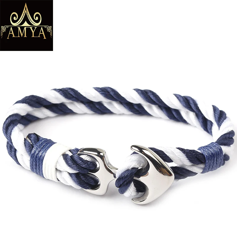Браслет с якорем из нержавеющей стали AMYA белые браслеты для женщин мужчин