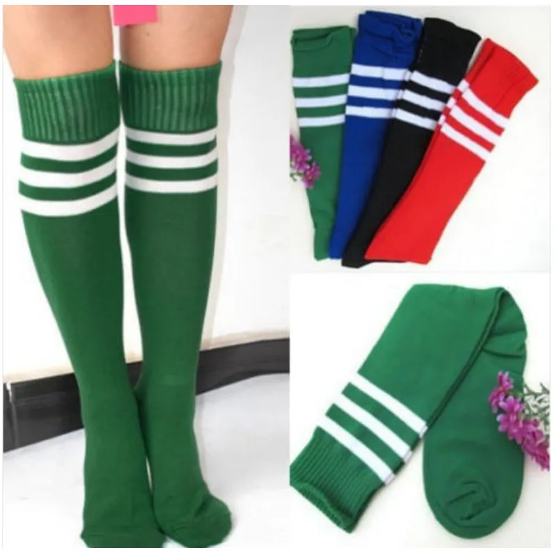 Унисекс взрослые полосатые футбольные бейсбольные чулки утолщенные выше колена
