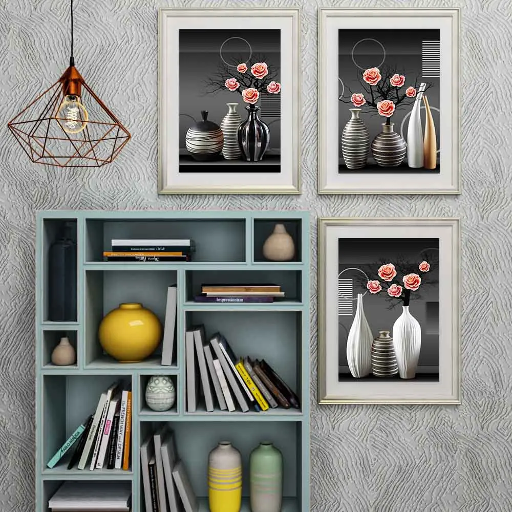 

Пейзаж натюрморт картина маслом Эстетическая керамическая ваза Художественная Картина на холсте гостиная коридор офис украшение для дома ...