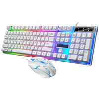 gaming led backlit keyboard and mouse combo with emitting character adjustable led backlight 3200dpi usb mouse multimedia keys