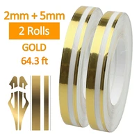 new arrival 2pcs 64 3ft gold pin striping stripe vinyl tape decal sticker for car motorcycle exterior parts