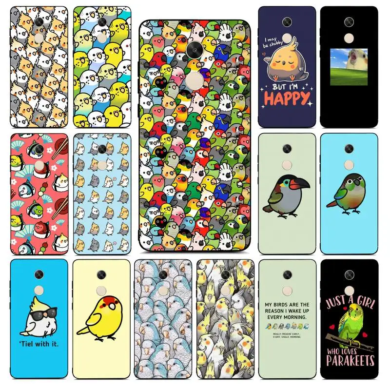 

YNDFCNB Chubby Cockatiels Parrotlets Hello Parrot Bird Phone Case for Redmi Note 8 7 9 4 6 pro max T X 5A 3 10 lite pro