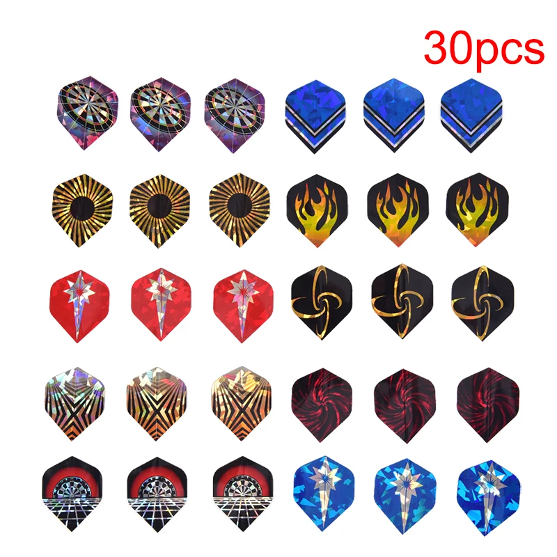 

15/30pcs PVC Reflective Laser Dart Wing Set Darts Flights Nice Dart Flights Set