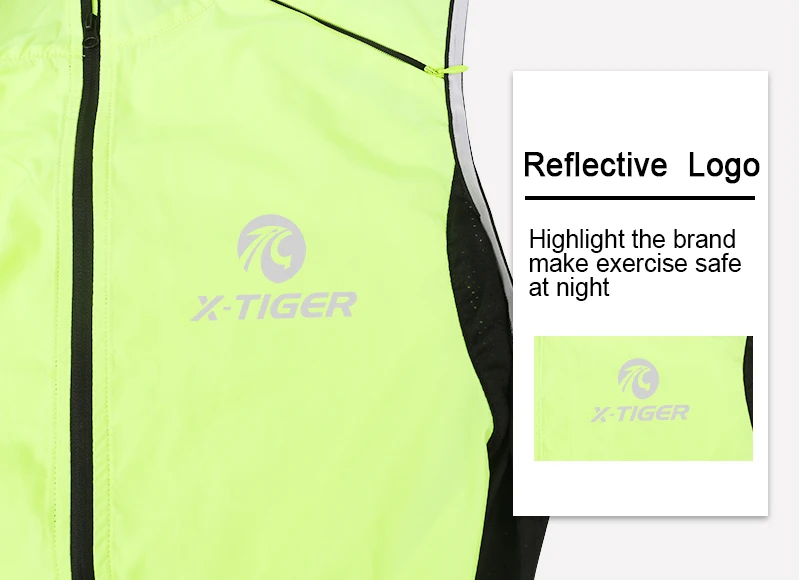 X-TIGER, ветронепроницаемый жилет для велоспорта, Непромокаемая Куртка для горного велосипеда, Спортивная быстросохнущая дождевик без рукавов, светоотражающая одежда