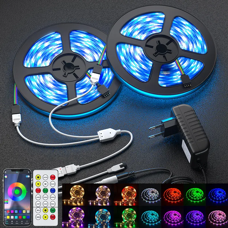 

Led Strips Lights Bluetooth 5050 RGB Warm White RGBWW Led lights Flexible Ribbon 5M-30M Tape Diode Phone Wifi Remote Control Set