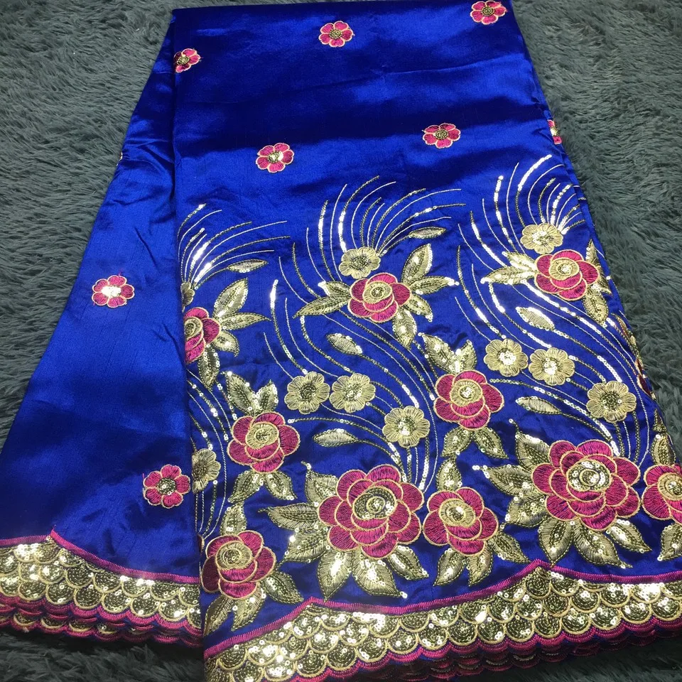 Многоцветная африканская Джордж кружевная ткань с блестками кружева