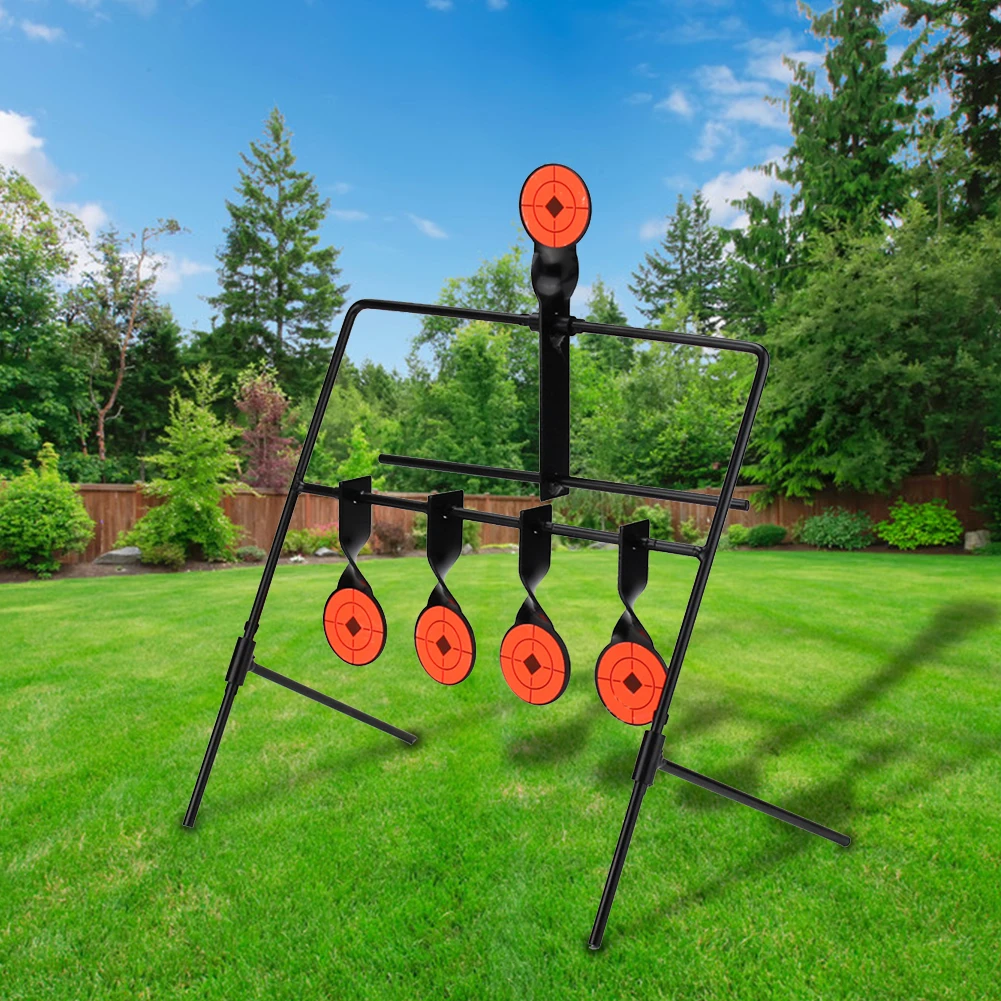 

Wind Chime Metal Shooting Target 5 Plate Self Resetting Steel Outdoor Indoor Rotating Shoot Practice Target Part