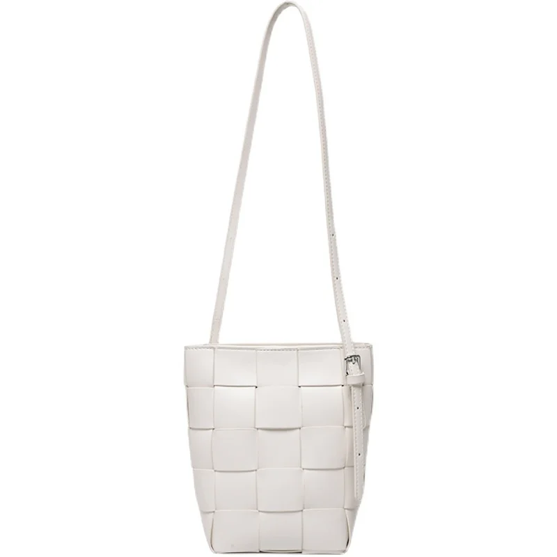 

[BXX] Simple PU Leather Weave Crossbody Bucket Bags For Women 2021 Summer Branded Shoulder Bag Handbags Luxury Hand Bag HS754